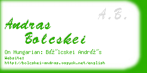 andras bolcskei business card